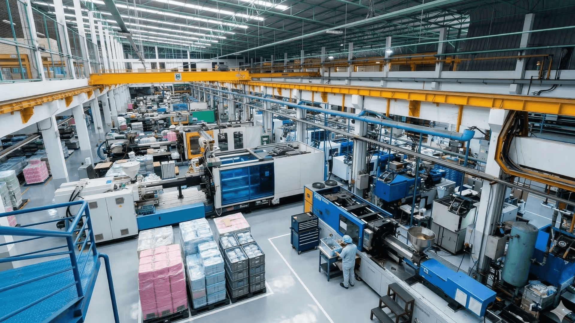 โรงงานผลิตพลาสติก สหวัฒนาพลาสติก — เครื่องจักร Injection Molding ภายในโรงงาน